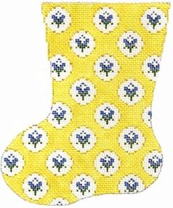 Small Flower Mini Sock - Yellow