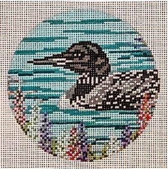 Loon and Lupines Ornament  