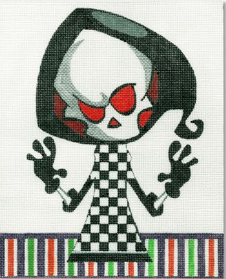  Boo Skeleton in Black/White Dress