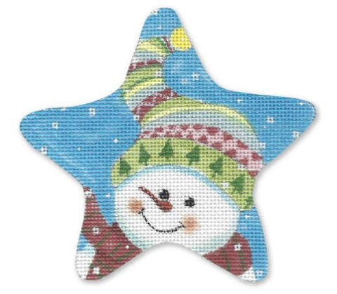Star - Snowman w/Knitted Hat 