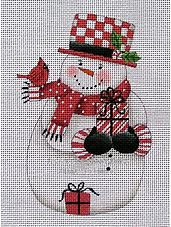 Snowman in Check Hat 
