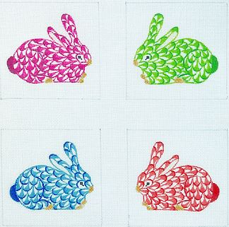 Fishnet Crouching Bunnies Coasters