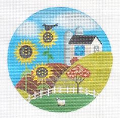 Barn & Sunflower
