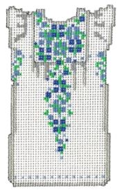 White & Blue Mini Oaxaca Dress