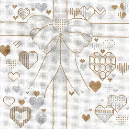 White Ribbon w/Hearts