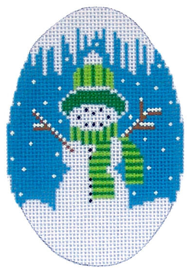Petite Oval Snowman I