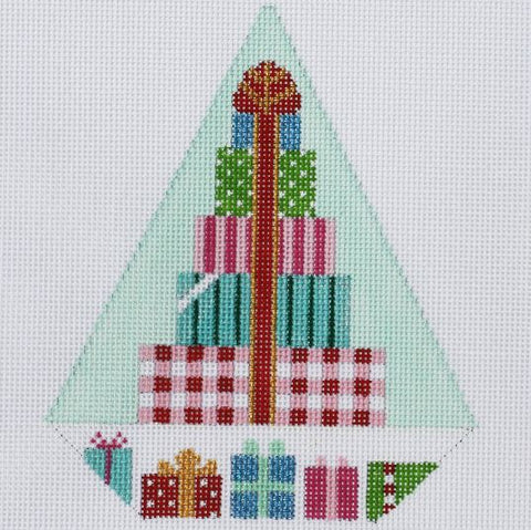 Triangle Christmas Ornament - Gift Package Tree