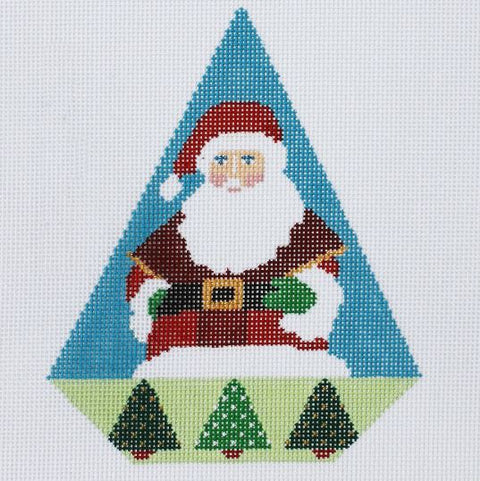 Triangle Christmas Ornament - Christmas Tree Santa