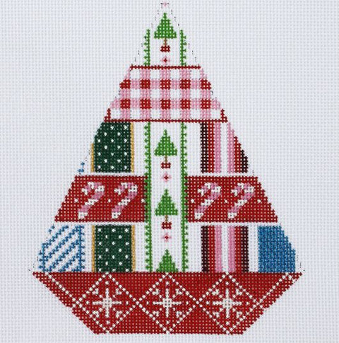 Triangle Christmas Ornament - Holiday Ribbons