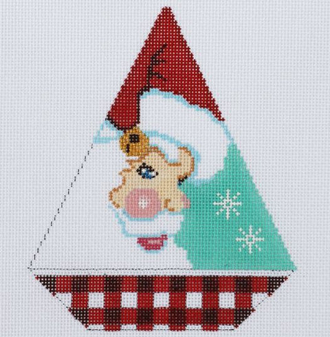 Triangle Christmas Ornament - Santa Snowflakes