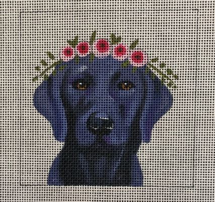 Black Lab w/Floral Crown