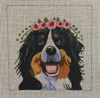 Bernese Mountain Dog w/Floral Crown