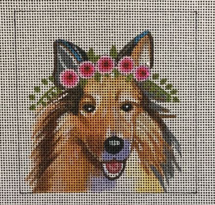 Shetland Sheep Dog w/Floral Crown