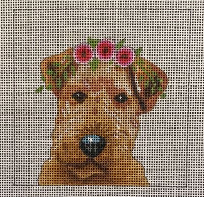 Welsh Terrier w/Floral Crown