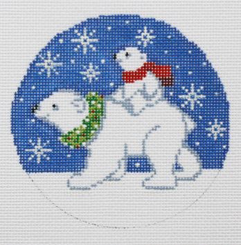Polar Bear Mother and Child Christmas