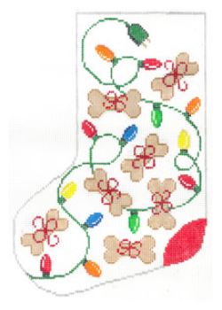 Dog Bone, Lights and Bow Stocking