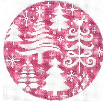 Stylized Trees on Pink