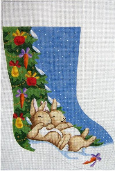 Napping Bunnies Christmas Stocking