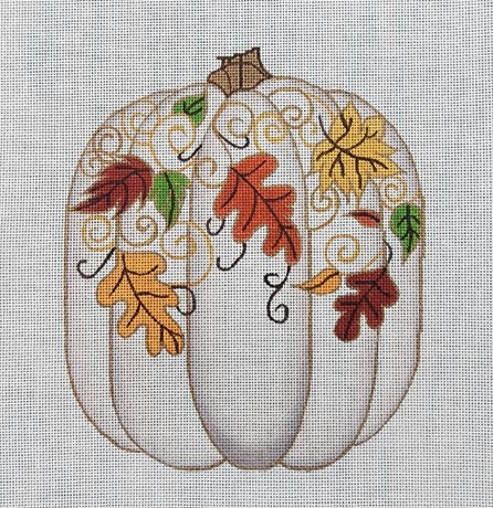 Neutral Pumpkin w/Fall Leaves