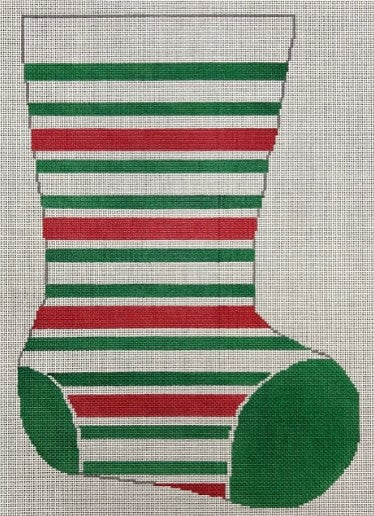Red/White/Green Stripe Stocking