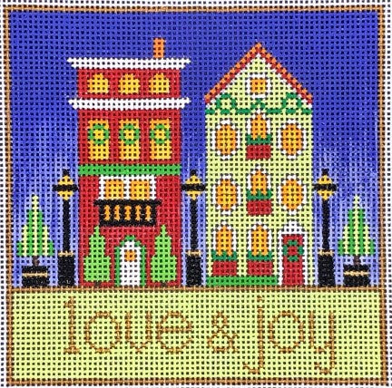 Love & Joy Ornament - 2 Houses
