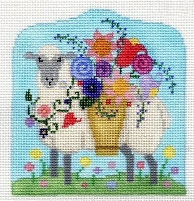 Small Sheep w/Flower Basket