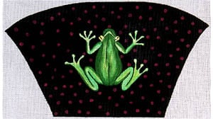 Fan Clutch - Frog on Polka Dots w/Black Bkg