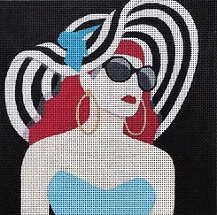 Woman in Striped Hat