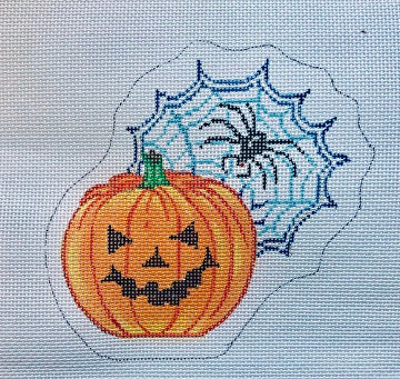 Pumpkin/Black Spider on Spider Web