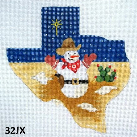 TX Shaped - Cowboy Snowman in Desert