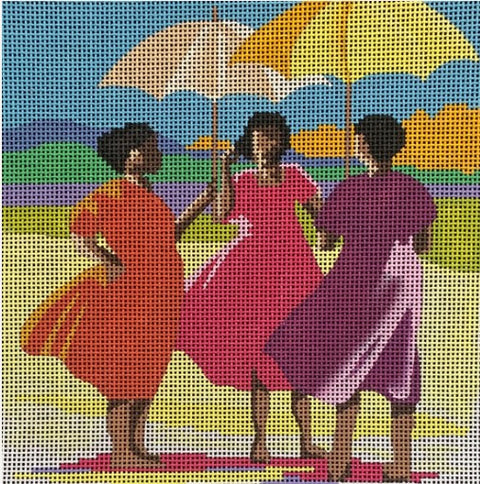 Ladies Under Umbrellas
