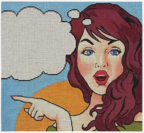 Woman/Purple Hair w/Text Bubble
