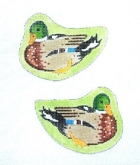 Male Mallard Duck/Two-Sided/Green Background