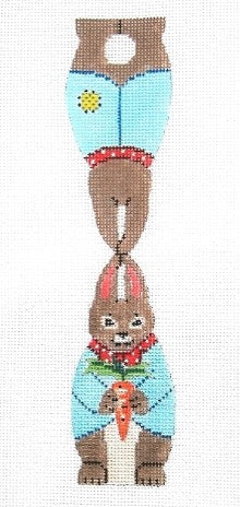 Two Sided - Brown Boy Bunny/Holding Carrot/Blue Jacket