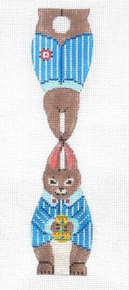 Two Sided - Brown Boy Bunny/Egg/Striped Jacket