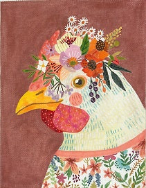 Hen in Floral Dress