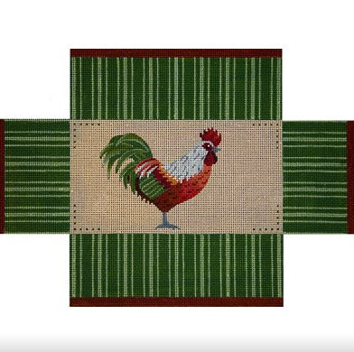 Rust/Green Rooster w/Stripes Brick Cover