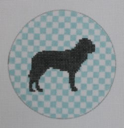 Bull Mastiff on Baby Blue