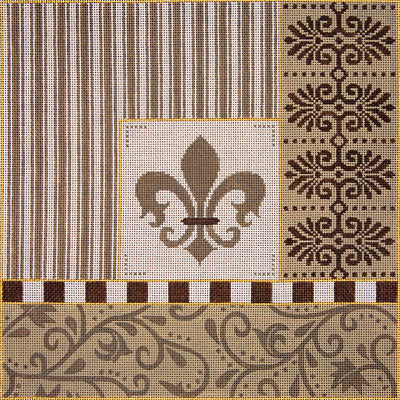 Fleur w/Brown Borders