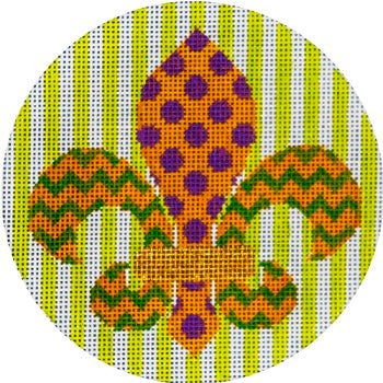 Green and Purple Dots/Chevron Fleur