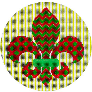 Red/Green Fleur de Lis