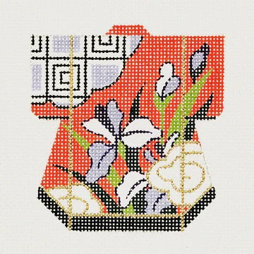 Flowers on Red Petite Kimono