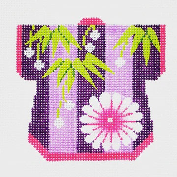 Purple Stripes Petite Kimono