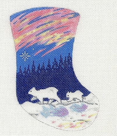 Polar Bear Mother/Cub Mini Stocking
