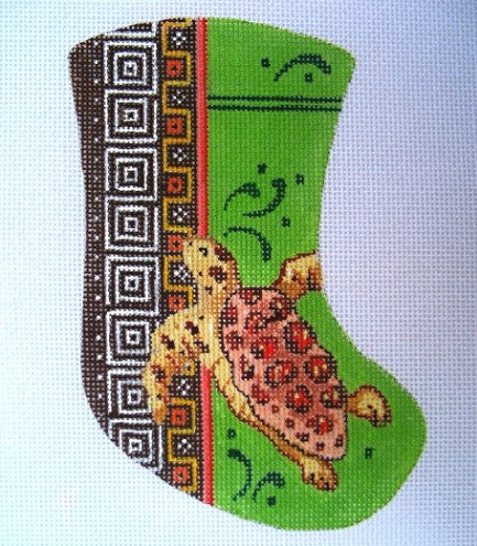 Sea Turtle/Mosaic Lime Green Mini Stocking