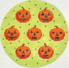 Jack O Lanterns on Soft Green