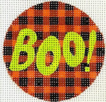 Boo on Orange and Black Gingham