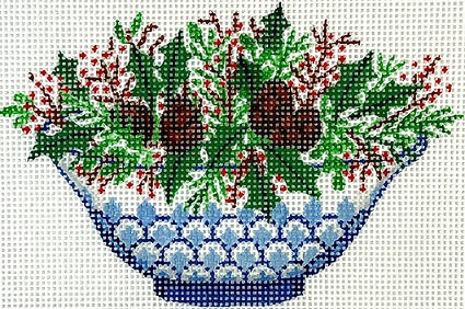 Chinese Bowl w/Pinecones/Berries  