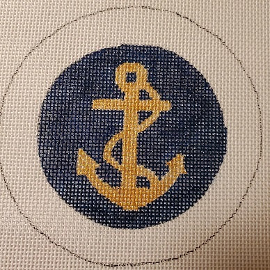 Button Cover - Gold Anchor on Navy