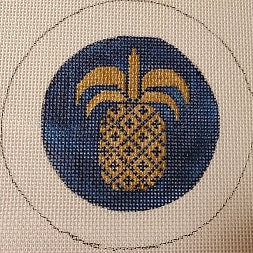 Button Cover - Gold Pumpkin on Navy